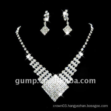 custom crystal hot sale necklace rhinestone jewelry set